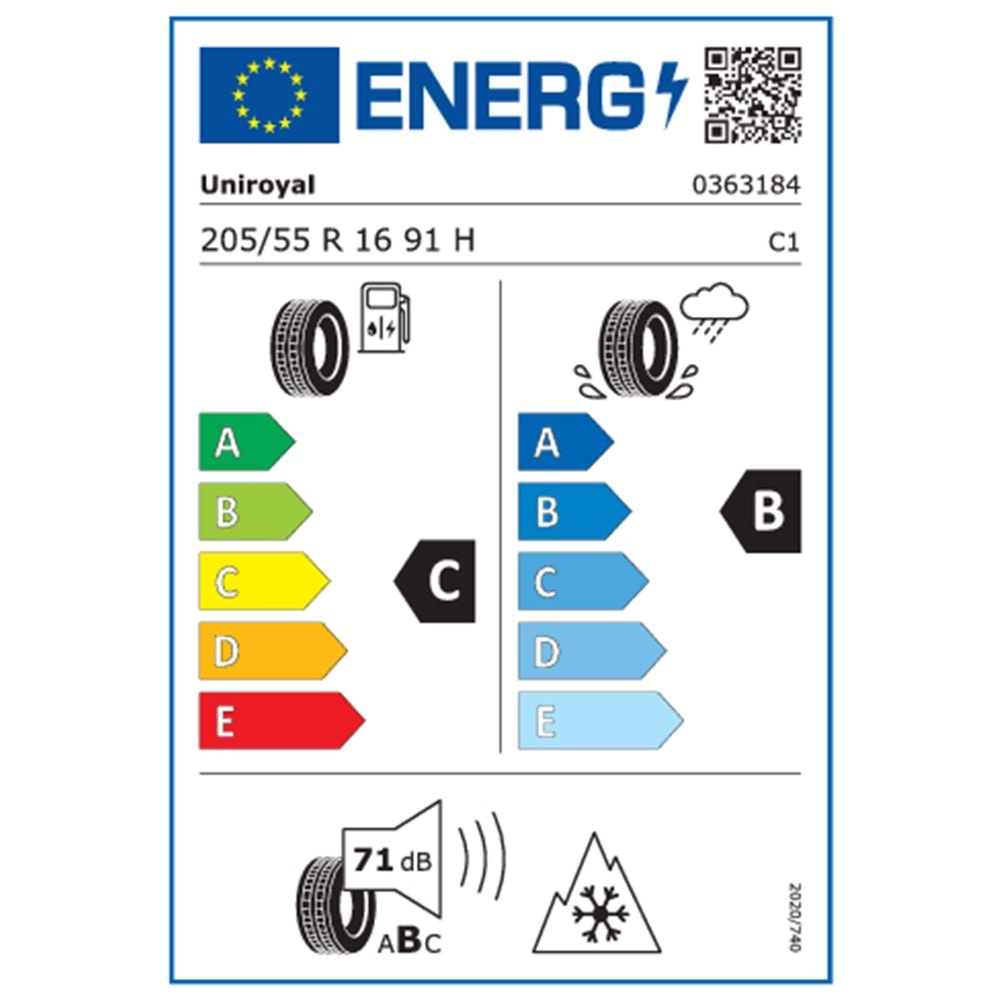 UNİROYAL 205/55R16 91H WİNTER EXPERT (C-B-71) LASTİK 2025