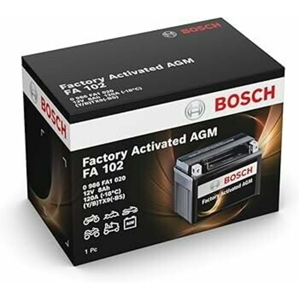 12V/ 8 AH AGM BOSCH MOTOR AKÜSÜ - FA102