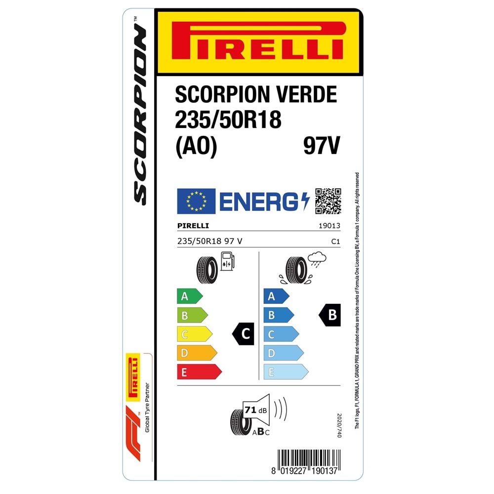 PİRELLİ 235/50R18 97V SCORPION VERDE (AO) AUDI LASTİK 2025