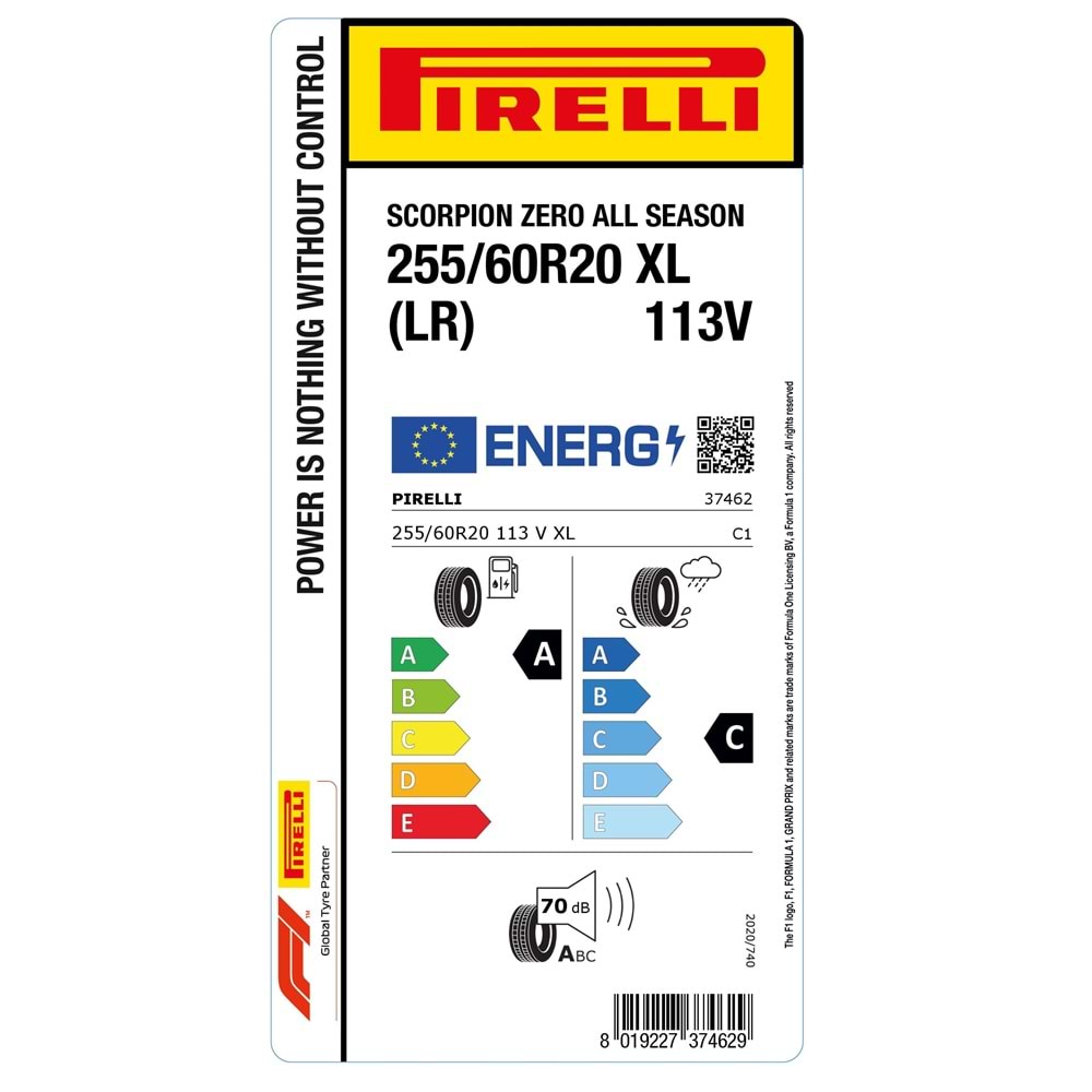 PİRELLİ 255/60R20 113V XL (LR) LAND ROVER SCORPION ZERO ALL SEASON (A-C-70) LASTİK