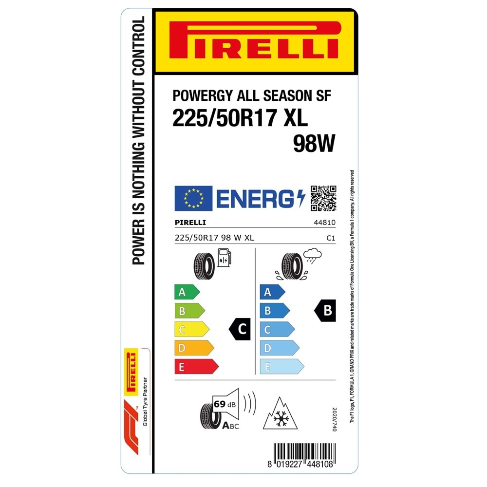 PİRELLİ 225/50R17 98W XL POWERGY ALL SEASON SF (C-B-69) LASTİK 20/26
