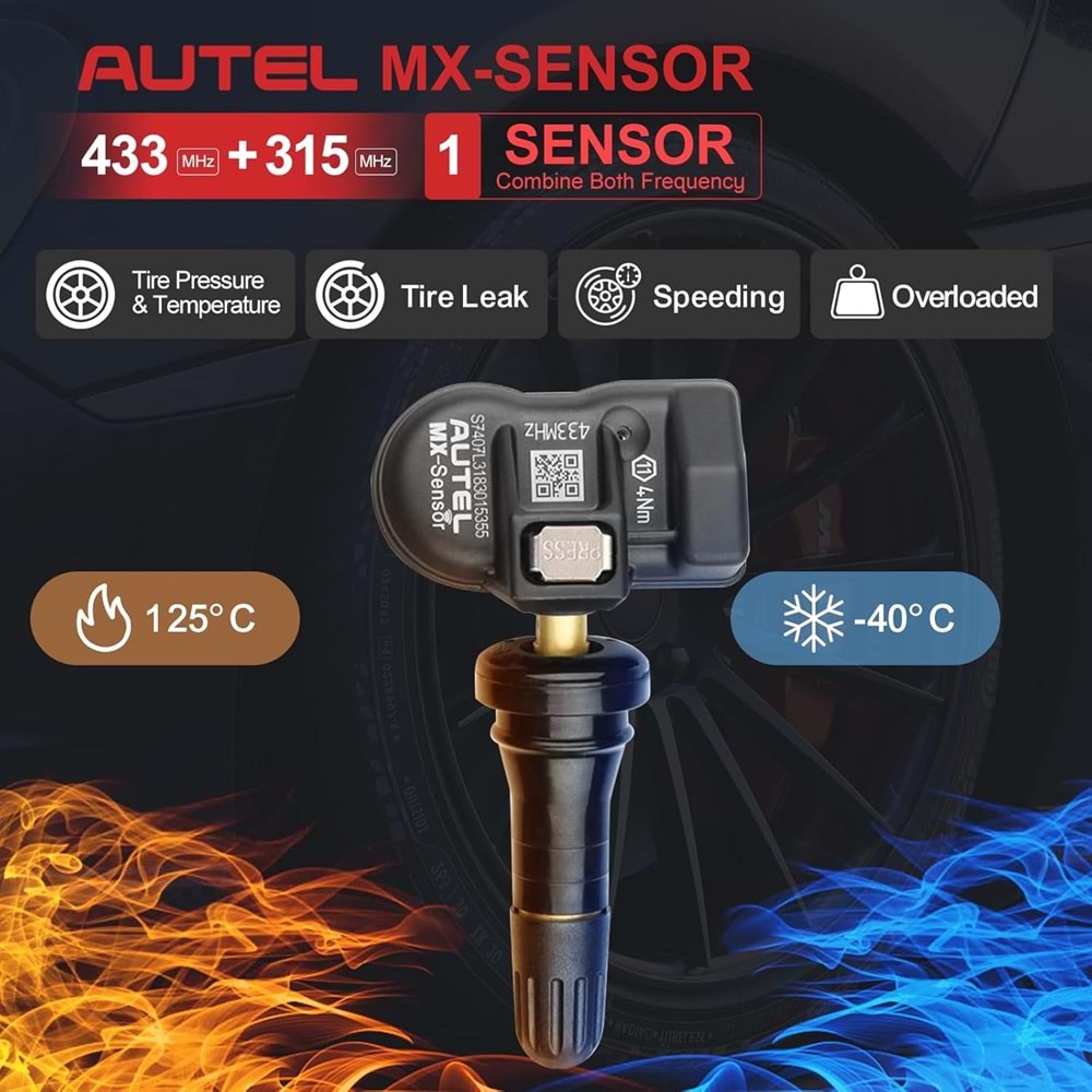 AUTEL MX SENSOR LASTİK BASINÇ SENSÖRÜ - TPMS 315-433 MHZ DUAL METAL SENSÖR