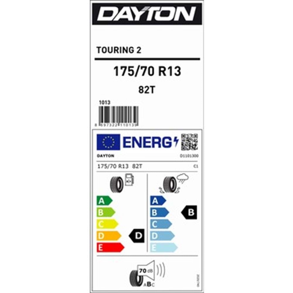 DAYTON 175/70R13 82T TOURİNG2 (D-B-70) LASTİK 34/24