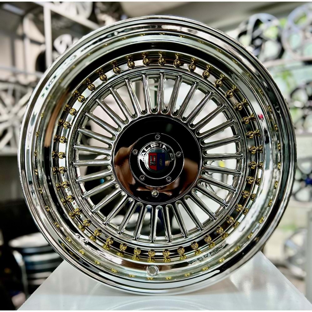 R1W 16 JANT 10 İNÇ ET15 4*100-108 73.1 VC CHROME GOLD RIVETS JANT MODELİ