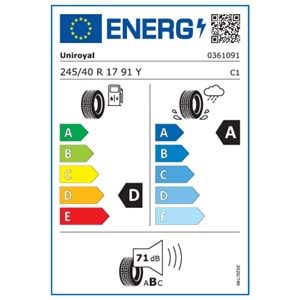 UNİROYAL 245/40R17 91Y FR RAİN SPORT 5 (D-A-71) LASTİK 2025