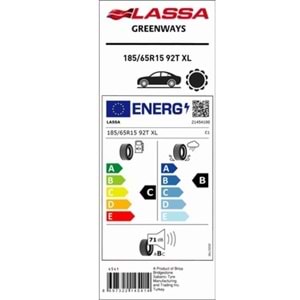 LASSA 185/65R15 92 T GREENWAYS (C-B-71) LASTİK 43/24