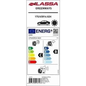 LASSA 175/65R14 82 H GREENWAYS (C-B-70) LASTİK 28/23