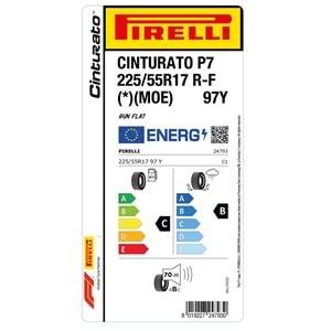 PİRELLİ 225/55R17 97Y R-F (*)(MOE) CINTURATO P7 BMW MERCEDES (C-B-70) LASTİK 2025