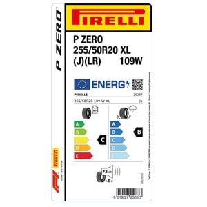 PİRELLİ 255/50R20 109W XL P ZERO (J) (LR) (SUV) (C-B-72) LASTİK 2025