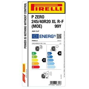 PİRELLİ 245/40R20 99Y XL r-f (MOE) MERDECES PZERO (C-A-72) LASTİK 20/25