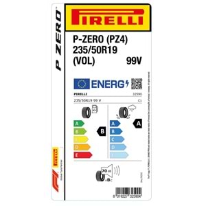 PİRELLİ 235/50R19 99V P-ZERO (VOL) (PZ4) (B-A-70) VOLVO LASTİK 2025
