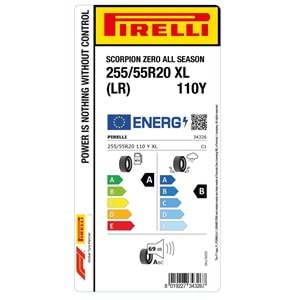 PİRELLİ 255/55R20 110Y XL (LR) SCORPION ZERO ALL SEASON (A-B-69) LASTİK