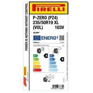 PİRELLİ 235/50R19 103V XL (VOL) elt L.S. VOLVO (A-B-71) P-ZERO (PZ4) LASTİK 51/25