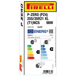 PİRELLİ 255/35R21 98W XL (T1) NCS ELT TESLA P-ZERO (PZ4) (C-B-71) LASTİK 2025