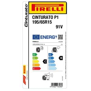 PİRELLİ 195/65R15 91V CINTURATO P1 (C-B-70) LASTİK 2025