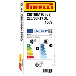 PİRELLİ 225/65R17 106V XL CINTURATO (C3) (B-A-71) LASTİK 2025