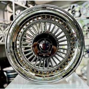 R1W 16 JANT 9 İNÇ ET15 4*100-108 73.1 VC CHROME GOLD RIVETS JANT MODELİ
