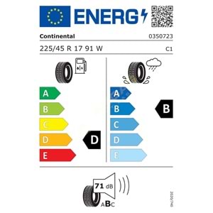 CONTİNENTAL 225/45R17 91W FR CSC 5 SSR (RFT) (D-B-71) LASTİK 2024