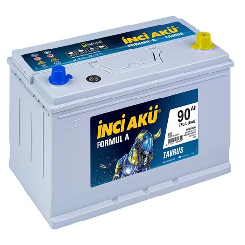 İNCİ AKÜ 12 90 AH 750 EN D31 KASA FORMUL A TAURUS ÜSTTEN TERS KUTUP AKÜ