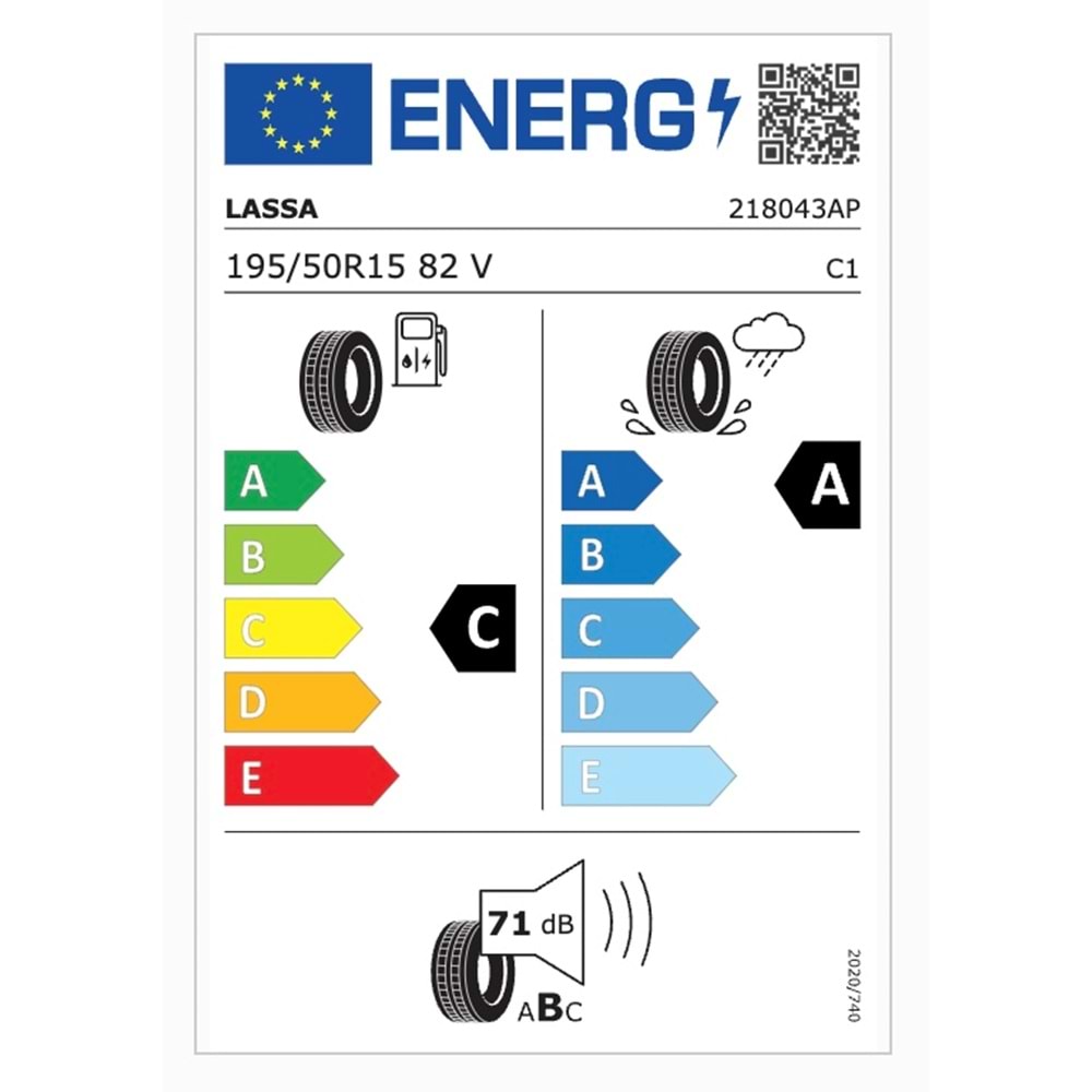 LASSA 195/50R15 82 V REVOLA (C-A-71) LASTİK 2025