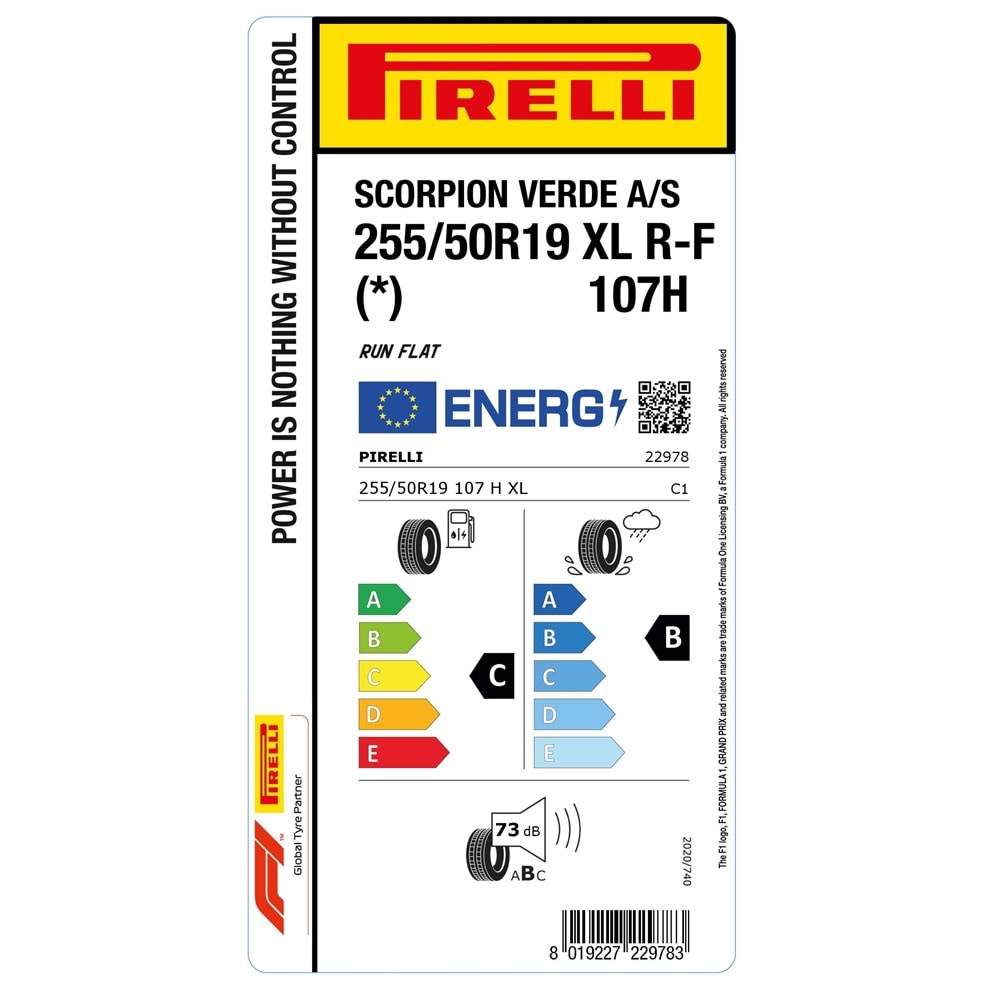 PİRELLİ 255/50R19 107H XL r-f (*) BMW SCORPION VERDE ALL SEASON LASTİK 2025