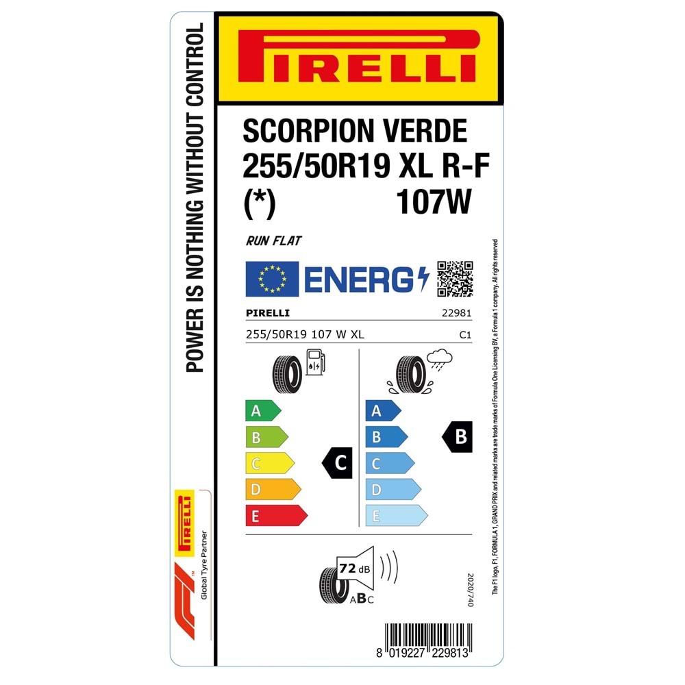 PİRELLİ 255/50R19 107W XL r-f (*) BMW SCORPION VERDE LASTİK