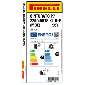 PİRELLİ 225/45R18 95Y XL r-f (MOE) CINTURATO P7 (C-B-71) LASTİK 2025