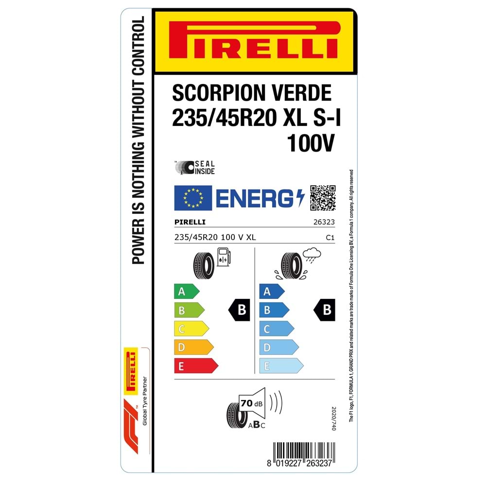 PİRELLİ 235/45R20 100V XL s-i SCORPION VERDE (B-B-70) LASTİK 2025