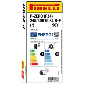 PİRELLİ 245/40R19 98Y XL R-F P-ZERO(*) (PZ4) (B-B-70) BMW LASTİK 08/25
