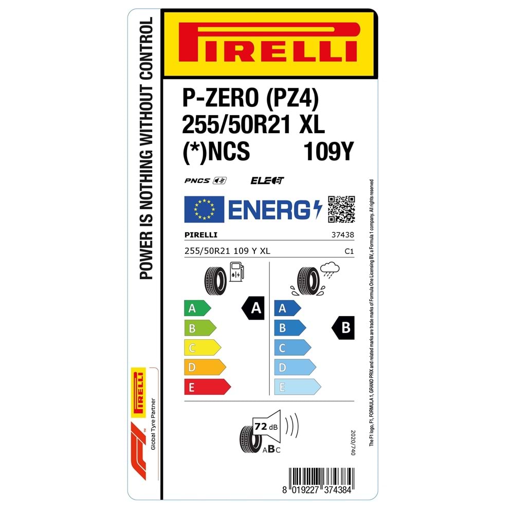 PİRELLİ 255/50R21 109Y XL (*)ncs elt S.C. BMW P-ZERO (PZ4) (A-B-72) LASTİK 2025