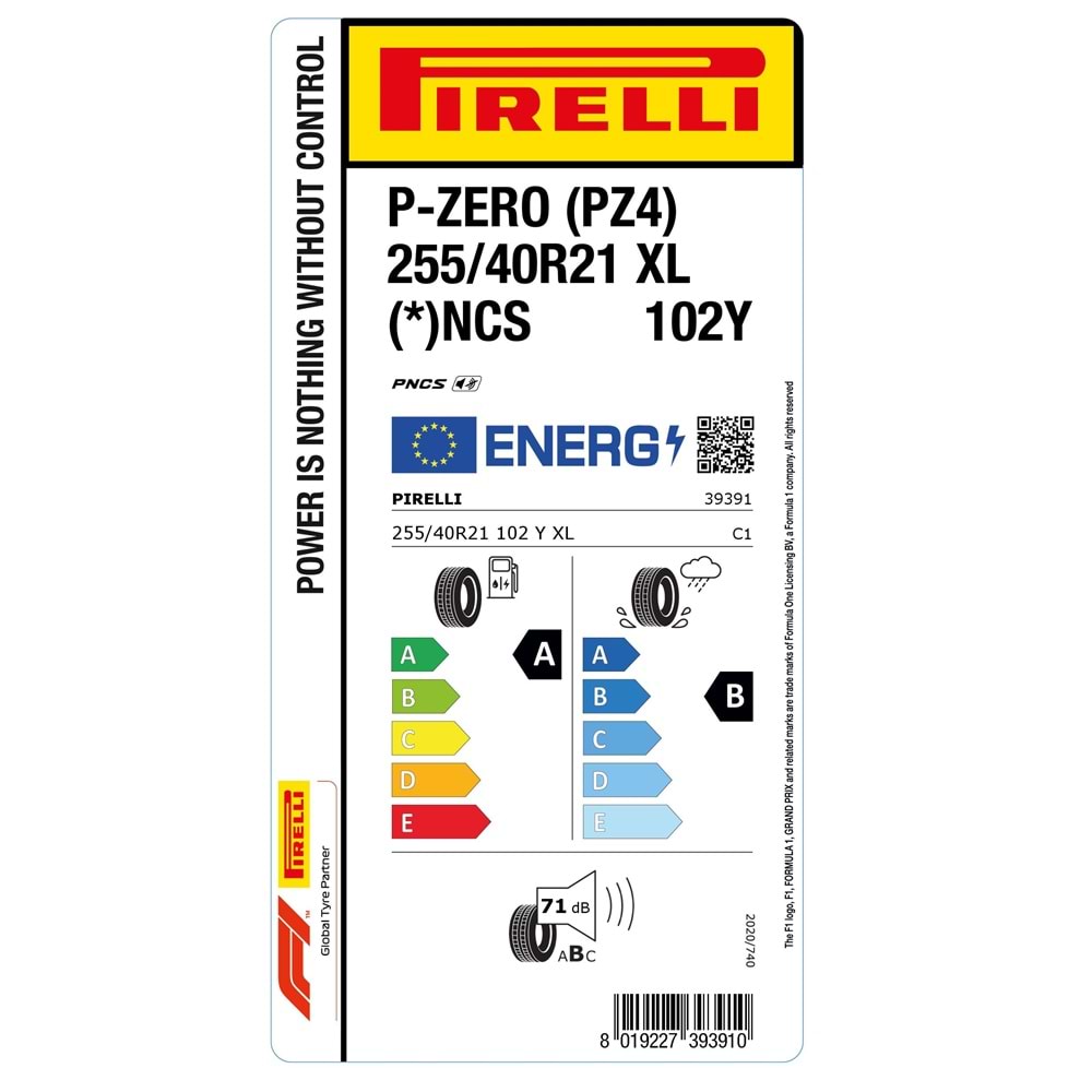 PİRELLİ 255/40R21 102Y XL (*)ncs S.C. BMW P-ZERO (PZ4) (A-B-71) LASTİK