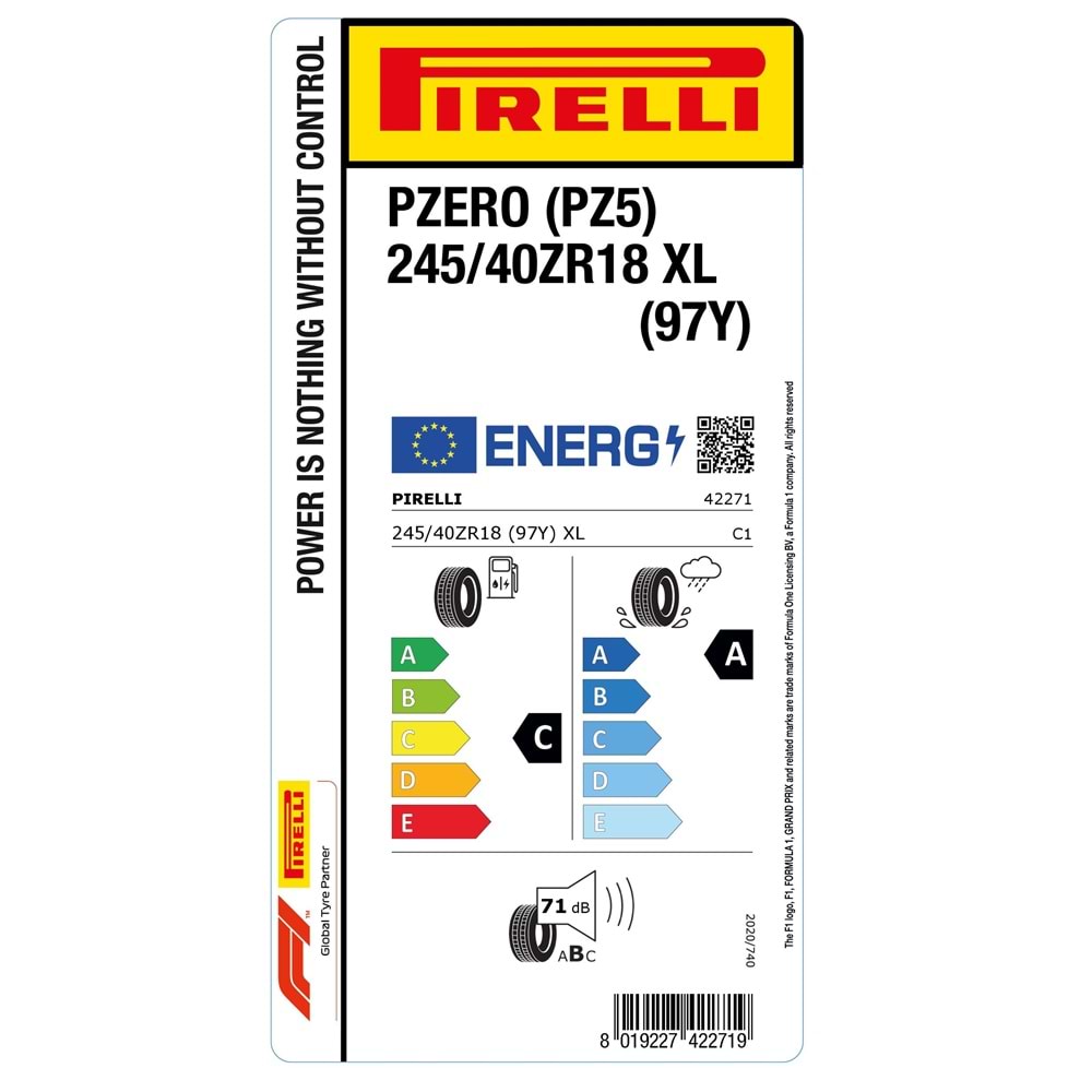 PİRELLİ 245/40ZR18 (97Y) XL PZERO (PZ5) (C-A-71) LASTİK 2025