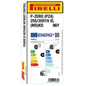 PİRELLİ 255/35R19 96Y XL (MO)KS S.C. MERCEDES P-ZERO (PZ4) (B-A-69) LASTİK