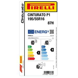 PİRELLİ 195/55R16 87H CINTURATO P1 (C-B-7) LASTİK 2025