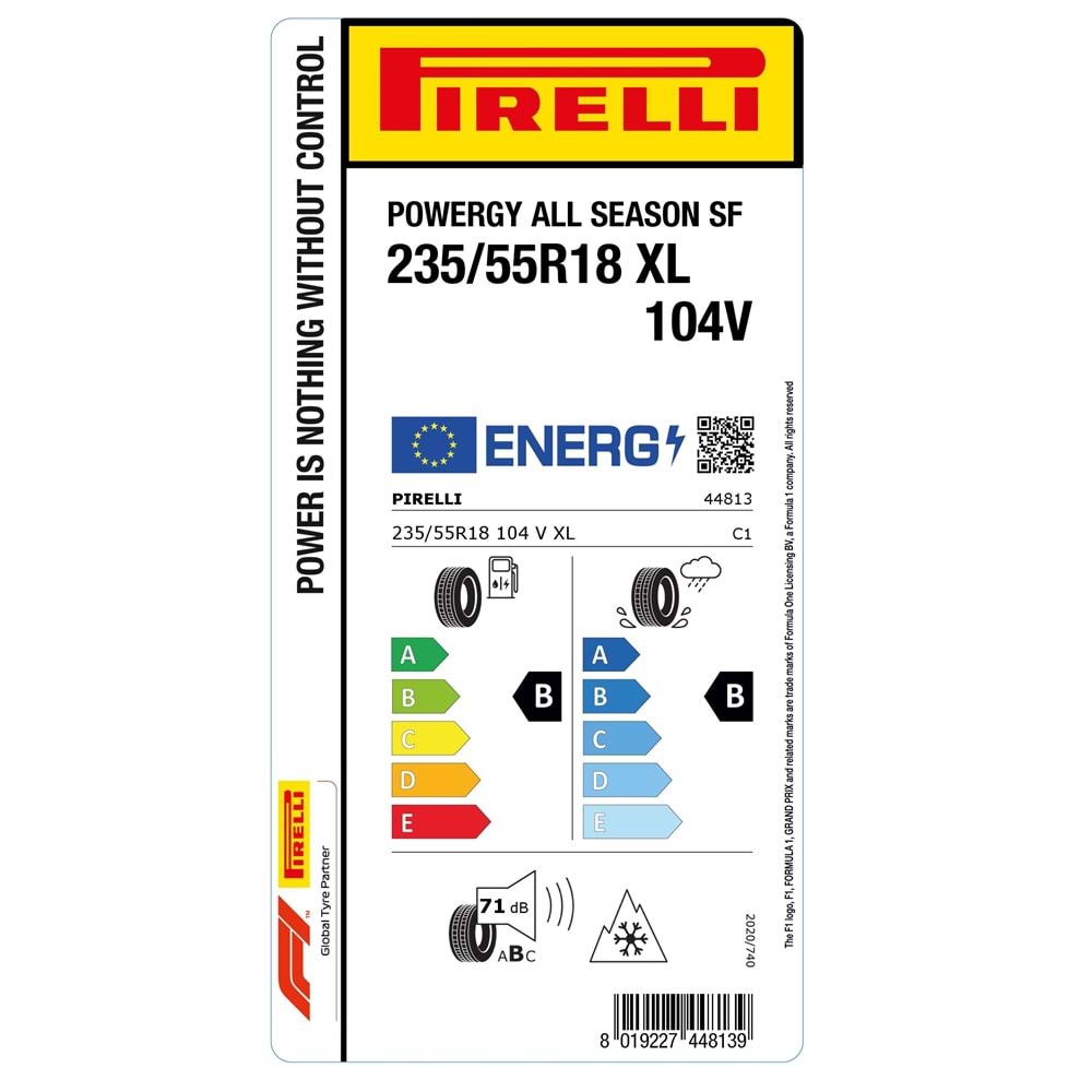 PİRELLİ 235/55R18 104V XL POWERGY ALL SEASON SF (B-B-71) LASTİK 2025
