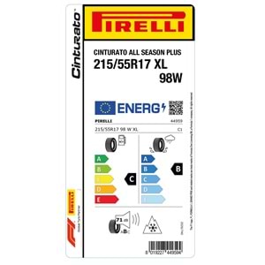 PİRELLİ 215/55R17 98W XL CINTURATO ALL SEASON PLUS (C-B-71) LASTİK 2025