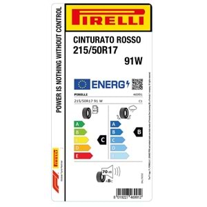 PİRELLİ 215/50R17 91W CINTURATO ROSSO (C-B-70) LASTİK 2025