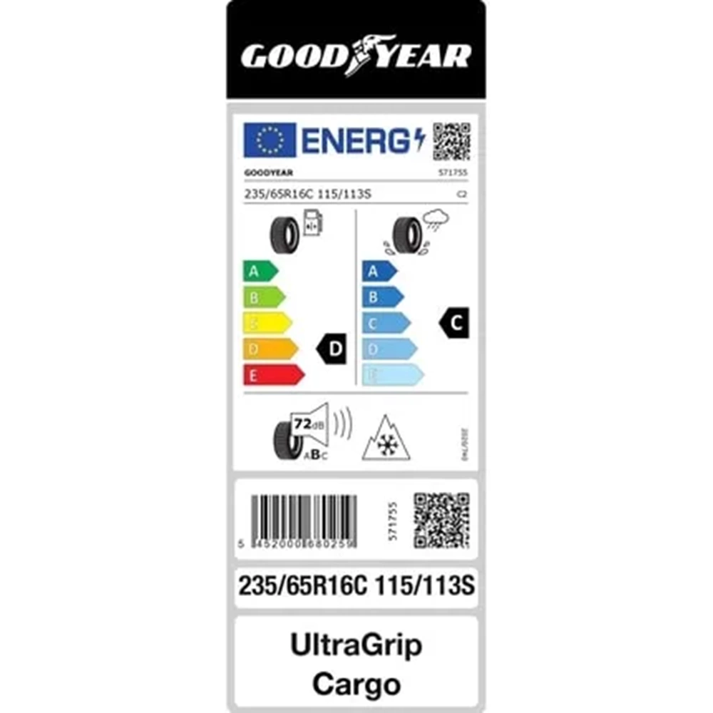 GOODYEAR 235/65R16 C 115/113 S ULTRA GRİP KARGO (E-C-72) LASTİK 31/20