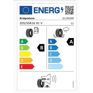 BRİDGESTONE 205/55R16 91V TURANZA 6 (B-A-69) LASTİK 14/25