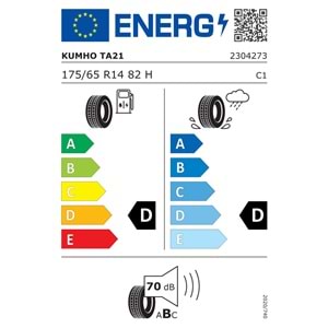 KUMHO 175/65R14 SOLUS TA21 (D-D-71) LASTİK 01/23