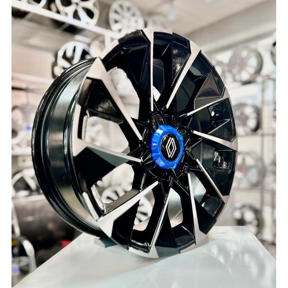 R1 16 JANT 6.5 İNÇ ET35 4*100 YENİ CLİO İCON BLACK POLİSH JANT MODELİ